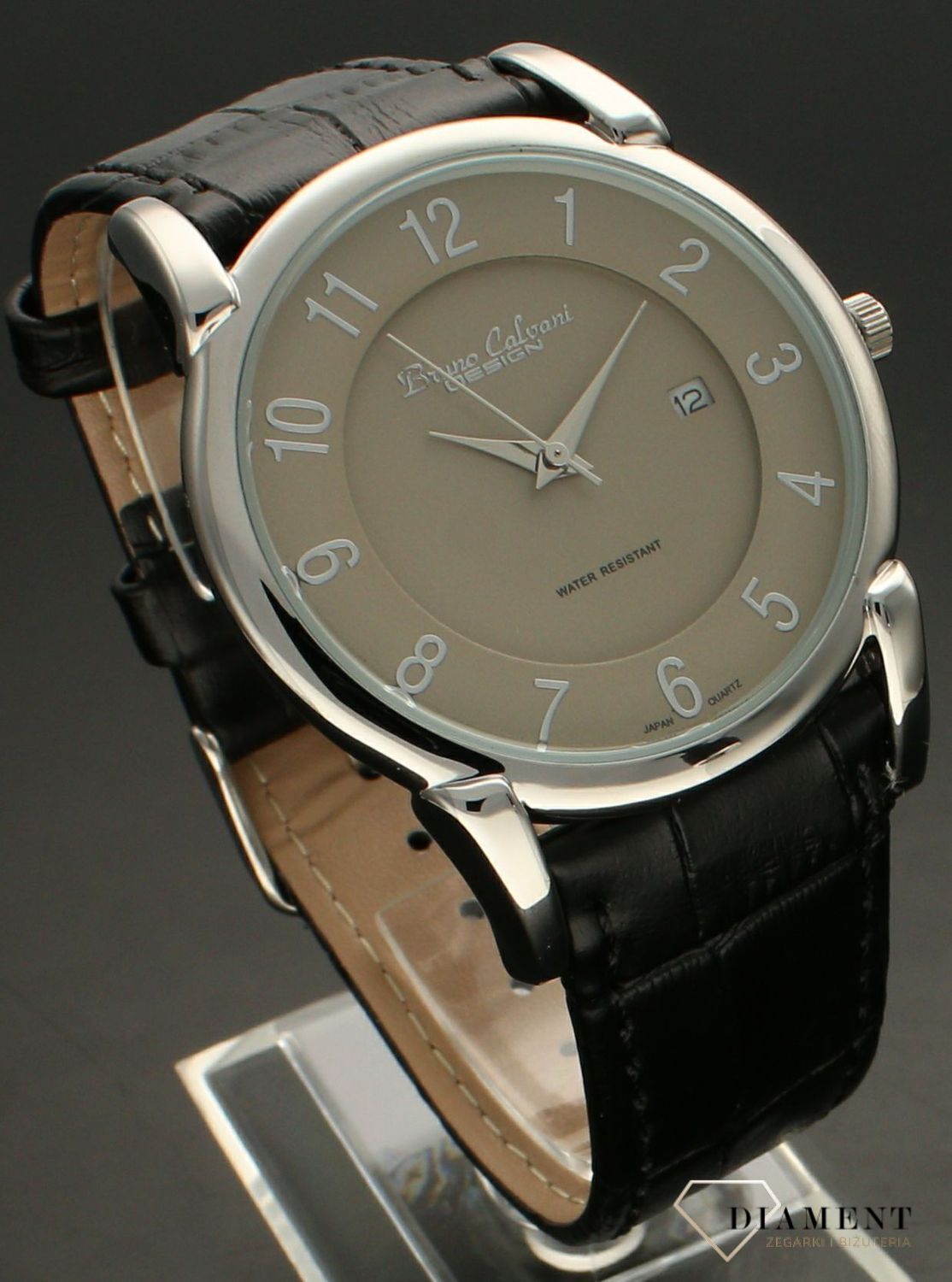 Zegarek męski Bruno Calvani BC2585 SILVER na czarnym pasku.jpg